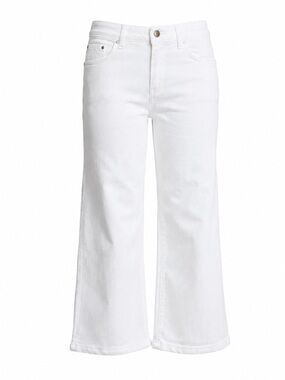 CAMBIO German Premium Denim  Phillipa Culotte Jeans White Wide Leg Cropped US 8